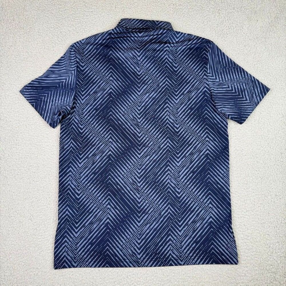 Adidas Ultimate365 Golf Shirt Mens M Blue Chevron Print Performance Polo NWT New - Picture 2 of 8